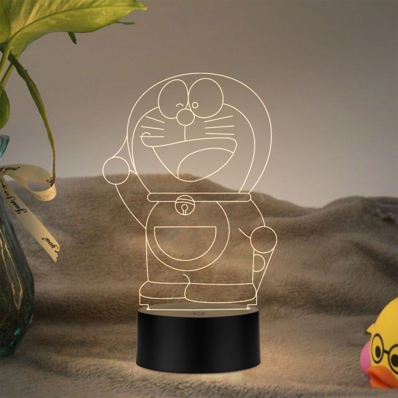 3D Illusion Doraemon Anime Led Night Lamp with Warm White Color Kids Room & Home Decoration Lamp  Best Birthday Gift for Children Girls Boys